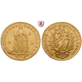 Römisch Deutsches Reich, Maria Theresia, Doppeldukat 1763-1765, ss