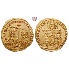 Byzanz, Basilius I. und Constantinus, Solidus, f.st