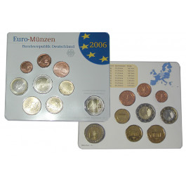 Bundesrepublik Deutschland, Euro-Kursmünzensatz 2006, mit 2 Euro Holstentor, ADFGJ komplett, st