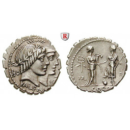 Römische Republik, Q. Fufius Calenus und Mucius Cordus, Denar, serratus 70 v.Chr., vz