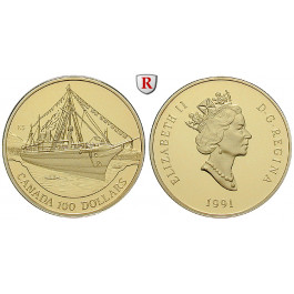 Kanada, Elizabeth II., 100 Dollars 1991, 7,78 g fein, PP
