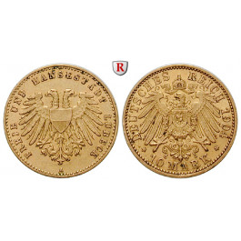 Deutsches Kaiserreich, Lübeck, 10 Mark 1901, A, ss, J. 227