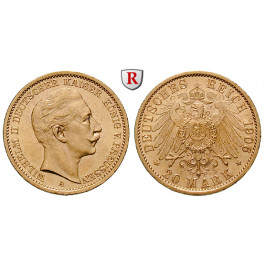 Deutsches Kaiserreich, Preussen, Wilhelm II., 20 Mark 1906, A, vz-st, J. 252