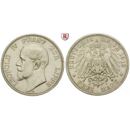 Deutsches Kaiserreich, Lippe, Leopold IV., 3 Mark 1913, A, f.vz, J. 79