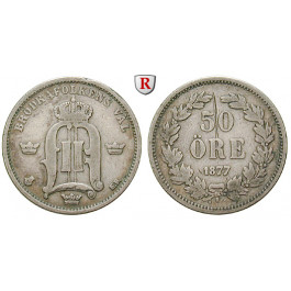 Schweden, Oskar II., 50 Öre 1877, ss