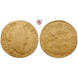 Frankreich, Louis XIV., Doppelter Louis d´or aux quattre L 1693, s