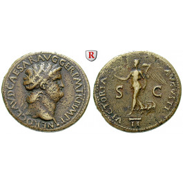 Römische Kaiserzeit, Nero, Dupondius 64-67, ss