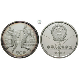 China, Volksrepublik, 50 Yuan 1988, 155,34 g fein, PP