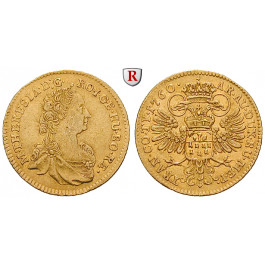 Römisch Deutsches Reich, Maria Theresia, Dukat 1746-1765, 3,44 g fein, ss