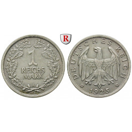 Weimarer Republik, 1 Reichsmark 1925, A, vz, J. 319