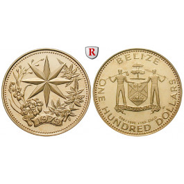 Belize, 100 Dollars 1979, 3,11 g fein, PP