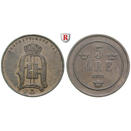 Schweden, Oskar II., 5 Öre 1881, ss