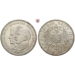 Deutsches Kaiserreich, Anhalt, Friedrich II., 5 Mark 1914, Silberhochzeit, A, f.st/st, J. 25