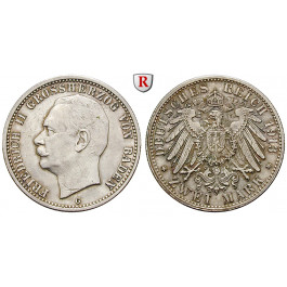 Deutsches Kaiserreich, Baden, Friedrich II., 2 Mark 1913, G, vz, J. 38