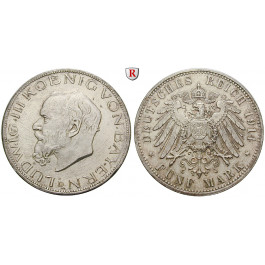 Deutsches Kaiserreich, Bayern, Ludwig III., 5 Mark 1914, D, f.st, J. 53