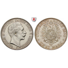 Deutsches Kaiserreich, Preussen, Wilhelm II., 2 Mark 1888, A, st, J. 100