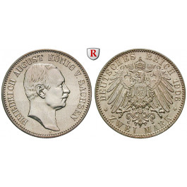 Deutsches Kaiserreich, Sachsen, Friedrich August III., 2 Mark 1906, E, st, J. 134