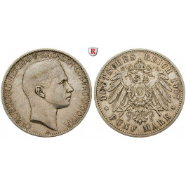 Deutsches Kaiserreich, Sachsen-Coburg-Gotha, Carl Eduard, 5 Mark 1907, A, ss, J. 148