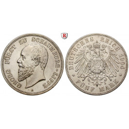 Deutsches Kaiserreich, Schaumburg-Lippe, Georg, 5 Mark 1904, Portrait / Reichsadler, A, vz, J. 165