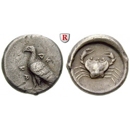 Sizilien, Akragas, Didrachme ca. 490-483 v.Chr., ss+/ss-vz