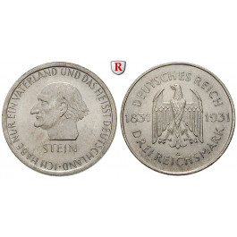 Weimarer Republik, 3 Reichsmark 1931, vom Stein, A, st, J. 348