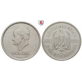 Weimarer Republik, 3 Reichsmark 1932, Goethe, A, st, J. 350
