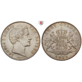 Bayern, Königreich, Ludwig I., Doppelgulden 1848, st