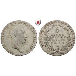 Brandenburg-Preussen, Königreich Preussen, Friedrich Wilhelm III., 1/6 Taler 1817, vz