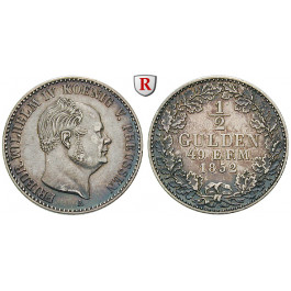 Hohenzollern, Hohenzollern-Sigmaringen, Friedrich Wilhelm IV. von Preußen, 1/2 Gulden 1852, vz