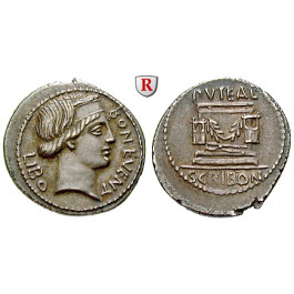 Römische Republik, L.Scribonius Libo, Denar 62 v.Chr., vz/ss-vz