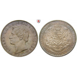 Sachsen, Königreich Sachsen, Johann, Vereinsdoppeltaler 1861, f.st