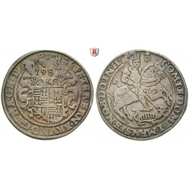 Mansfeld, Grafschaft, Mansfeld-Vorderort-Friedeburg, Peter Ernst I., Bruno II., Gebhard VIII., Joh.Georg IV., Reichstaler 1598, ss