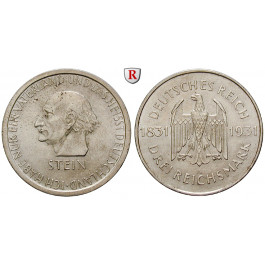 Weimarer Republik, 3 Reichsmark 1931, vom Stein, A, f.st, J. 348