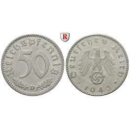 Drittes Reich, 50 Reichspfennig 1943, D, f.st, J. 372