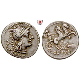 Römische Republik, T. Cloulius, Denar, ss