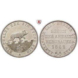 Anhalt, Anhalt-Bernburg, Alexander Carl, Ausbeutetaler 1862, vz+