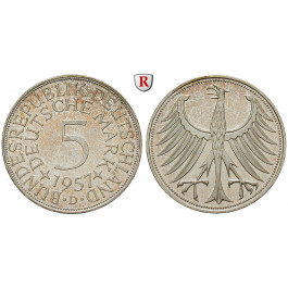 Bundesrepublik Deutschland, 5 DM 1957, D, vz, J. 387