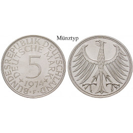 Bundesrepublik Deutschland, 5 DM 1964, Adler, D, vz, J. 387