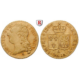Frankreich, Louis XVI., Louis d´or au buste nu 1786, 6,89 g fein, vz+