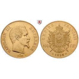 Frankreich, Napoleon III., 100 Francs 1858, 29,03 g fein, ss-vz