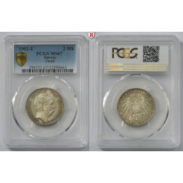 Deutsches Kaiserreich, Sachsen, Albert, 2 Mark 1902, auf den Tod, E, st, J. 127