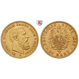 Deutsches Kaiserreich, Preussen, Friedrich III., 20 Mark 1888, A, ss, J. 248