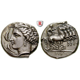 Sizilien, Karthager in Sizilien, Tetradrachme ca. 340 v. Chr., vz