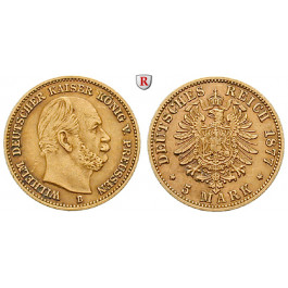 Deutsches Kaiserreich, Preussen, Wilhelm I., 5 Mark 1877, B, ss, J. 244