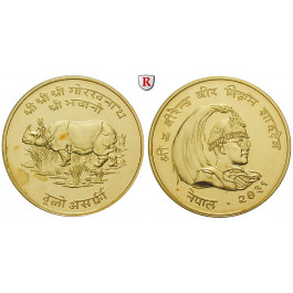 Nepal, Birendra Bir Bikram, 1000 Rupien 1974, 30,1 g fein, st