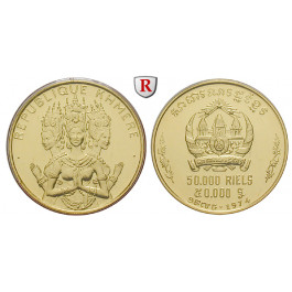 Kambodscha, Republik Khmer, 50000 Riels 1974, 6,04 g fein, st