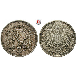 Deutsches Kaiserreich, Bremen, 2 Mark 1904, J, ss-vz, J. 59