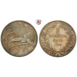 Nebengebiete, Deutsch-Neuguinea, 2 Neu-Guinea Mark 1894, Paradiesvogel, A, f.st, J. 706
