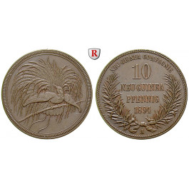 Nebengebiete, Deutsch-Neuguinea, 10 Neu-Guinea Pfennig 1894, Paradiesvogel, A, st, J. 703