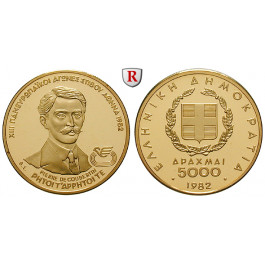 Griechenland, Republik, 5000 Drachmai 1982, 11,25 g fein, PP